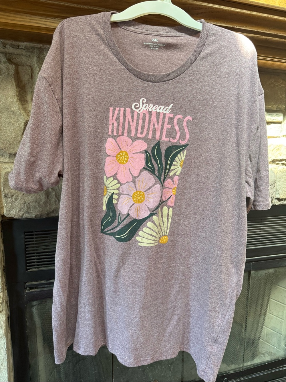 Women’s Spread Kindness Floral Graphic Tee - Dusty Mauve & Pink